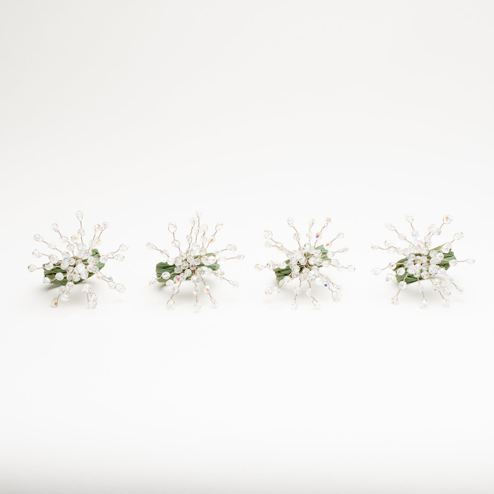 Crystal Starburst Napkin Ring Set/4