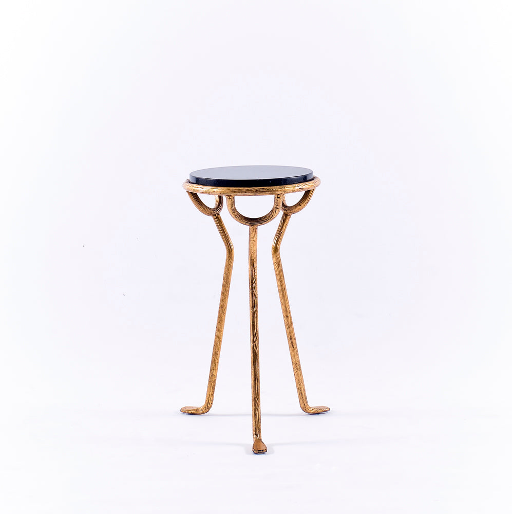 Granite & Gold Accent Table