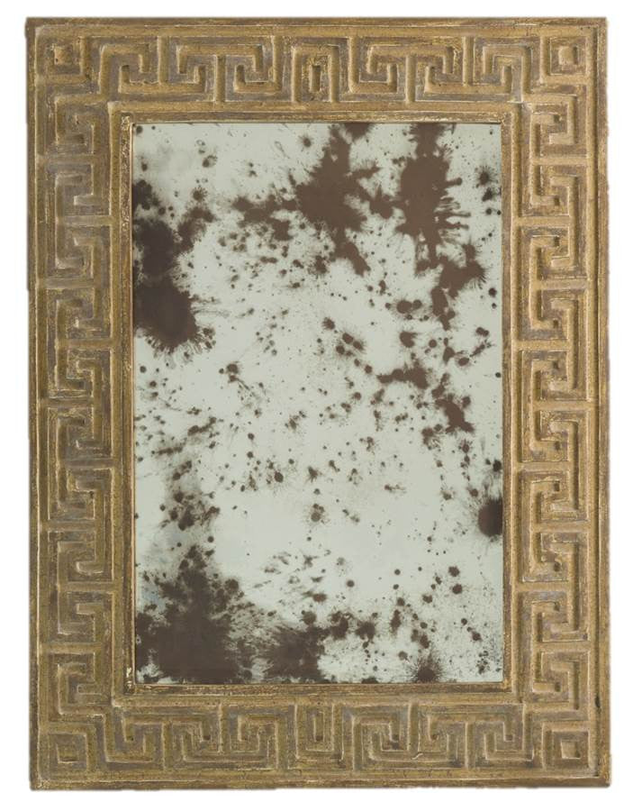 Petite Mirror Florentine Wash, Ivory Wood & Crackle Poly