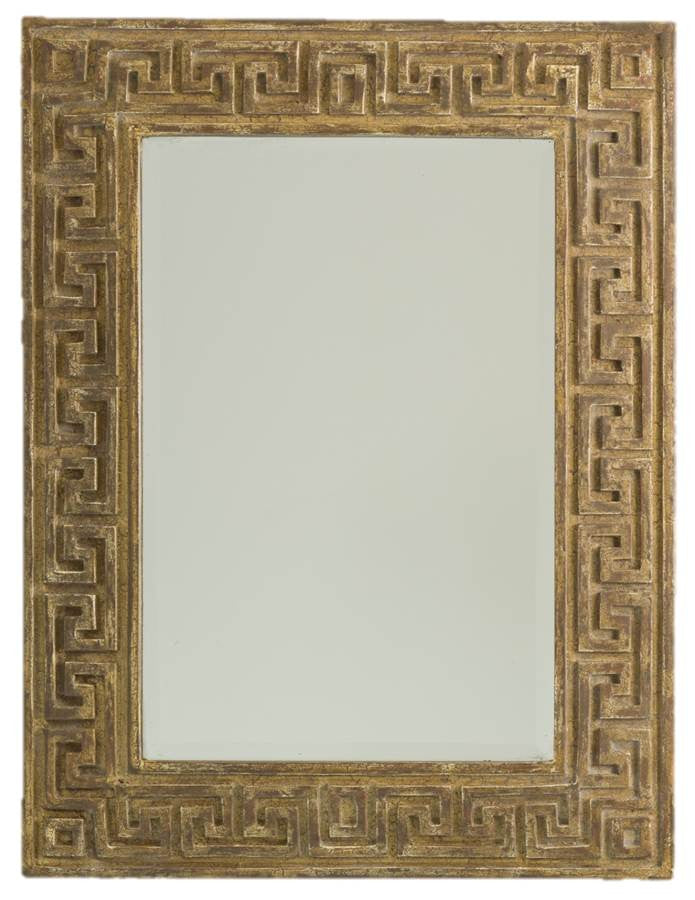 Petite Mirror Florentine Wash, Ivory Wood & Crackle Poly