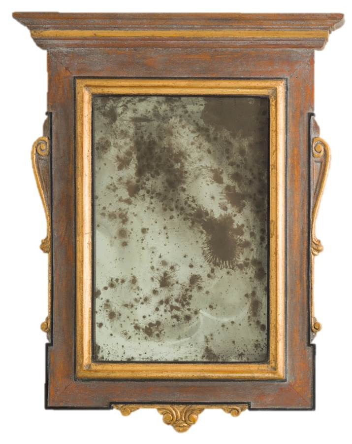 Petite Mirror 14th Century Gold, Tudor Wash & Black Poly
