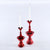 Ark Antiques Chinese Red Candle Holders, Set/4